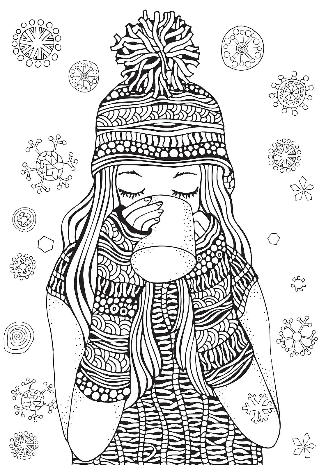 printable coloring pages winter themed