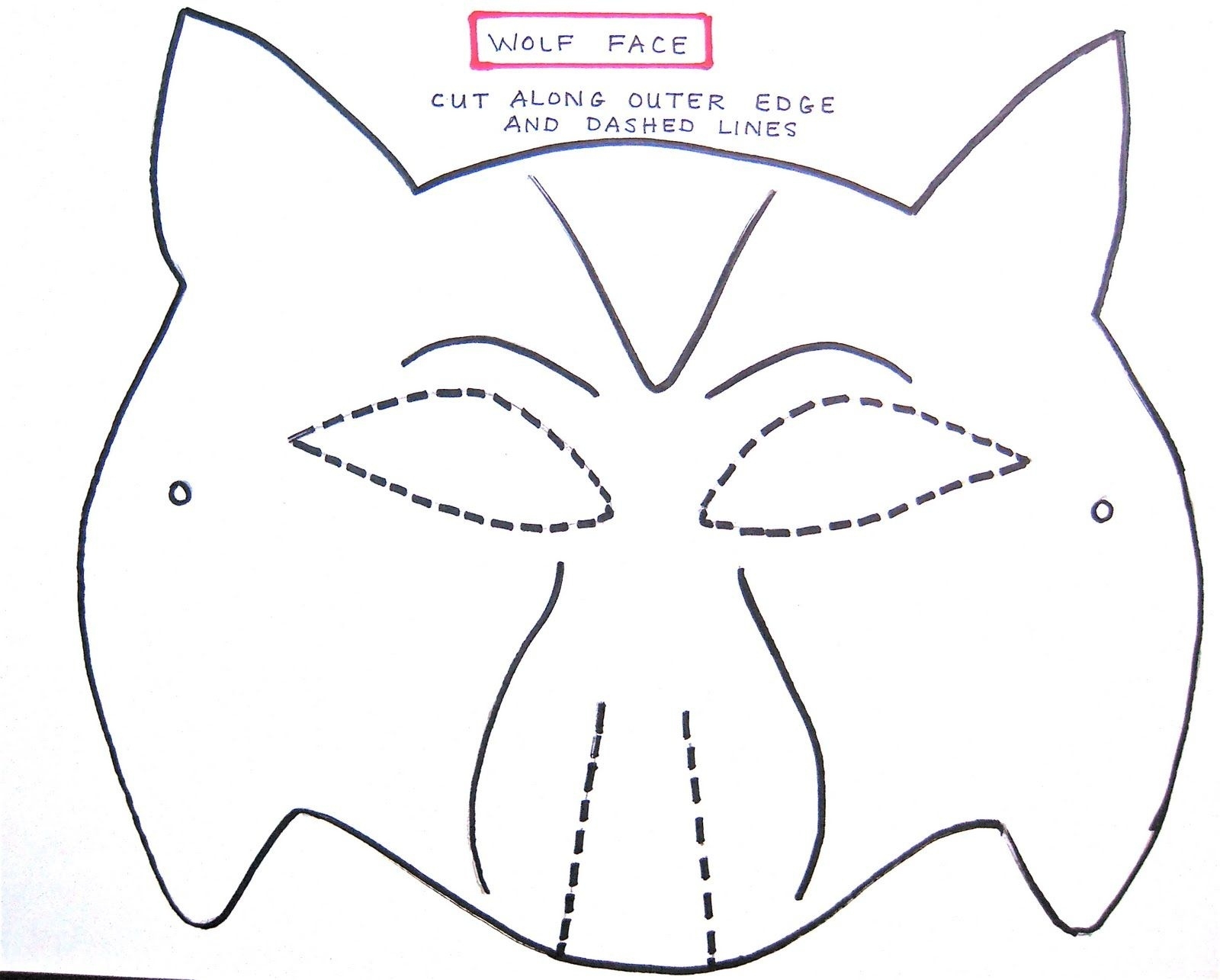Wolf Face Coloring Page Coloring Home Free Printable Wolf Face Mask