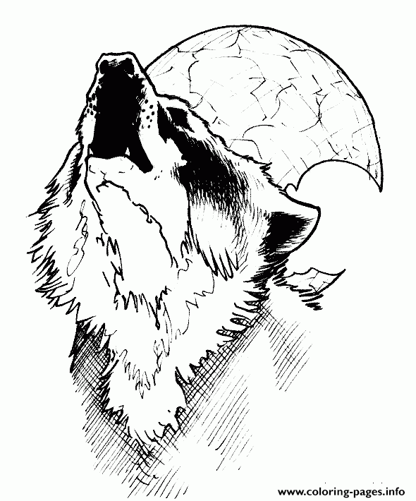 Wolf Moon Coloring Page Printable