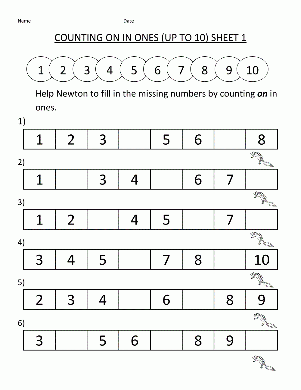 Working Sheets For Kindergarten