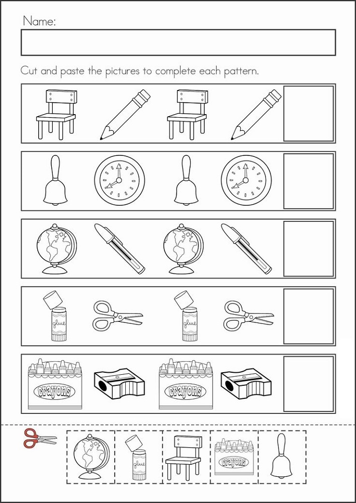 Working Sheets For Kindergarten