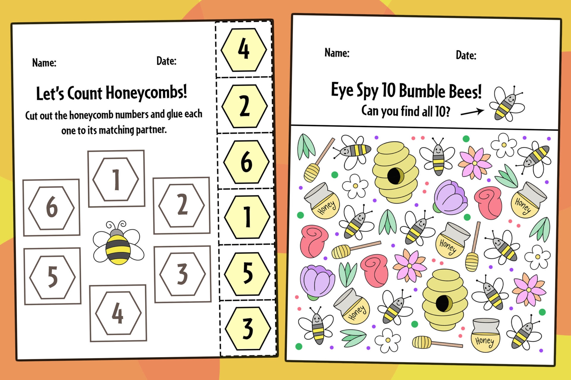 Worksheet Bee Printable