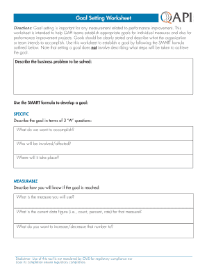 Worksheet Goal Setting Fill Online Printable Fillable Blank 