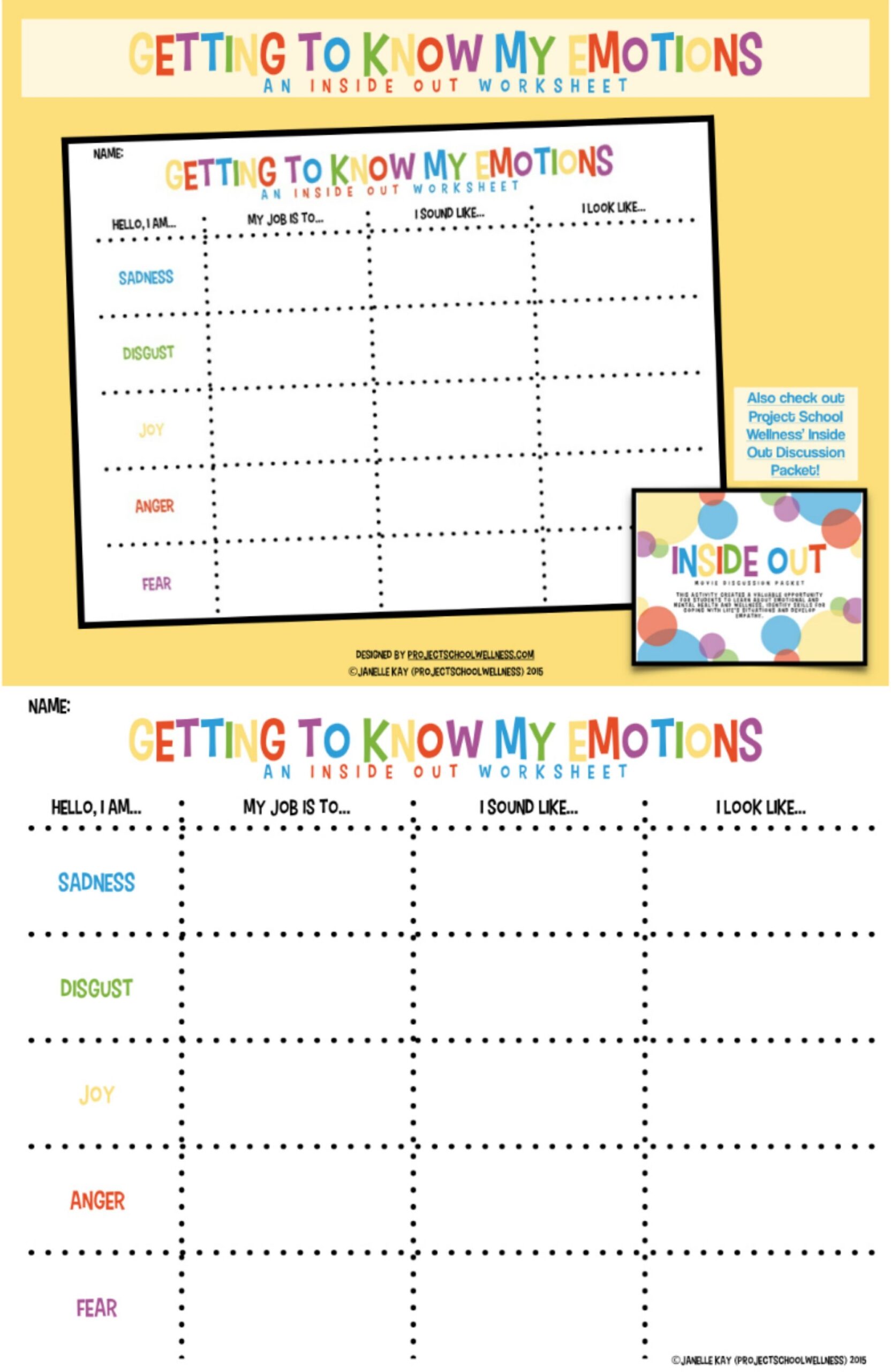 Worksheets For Kids Emotional Health