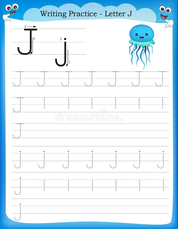 Writing Letter J Practice Worksheet