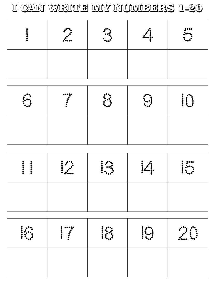 Writing Numbers 0 20 Worksheets Free Printable Worksheets