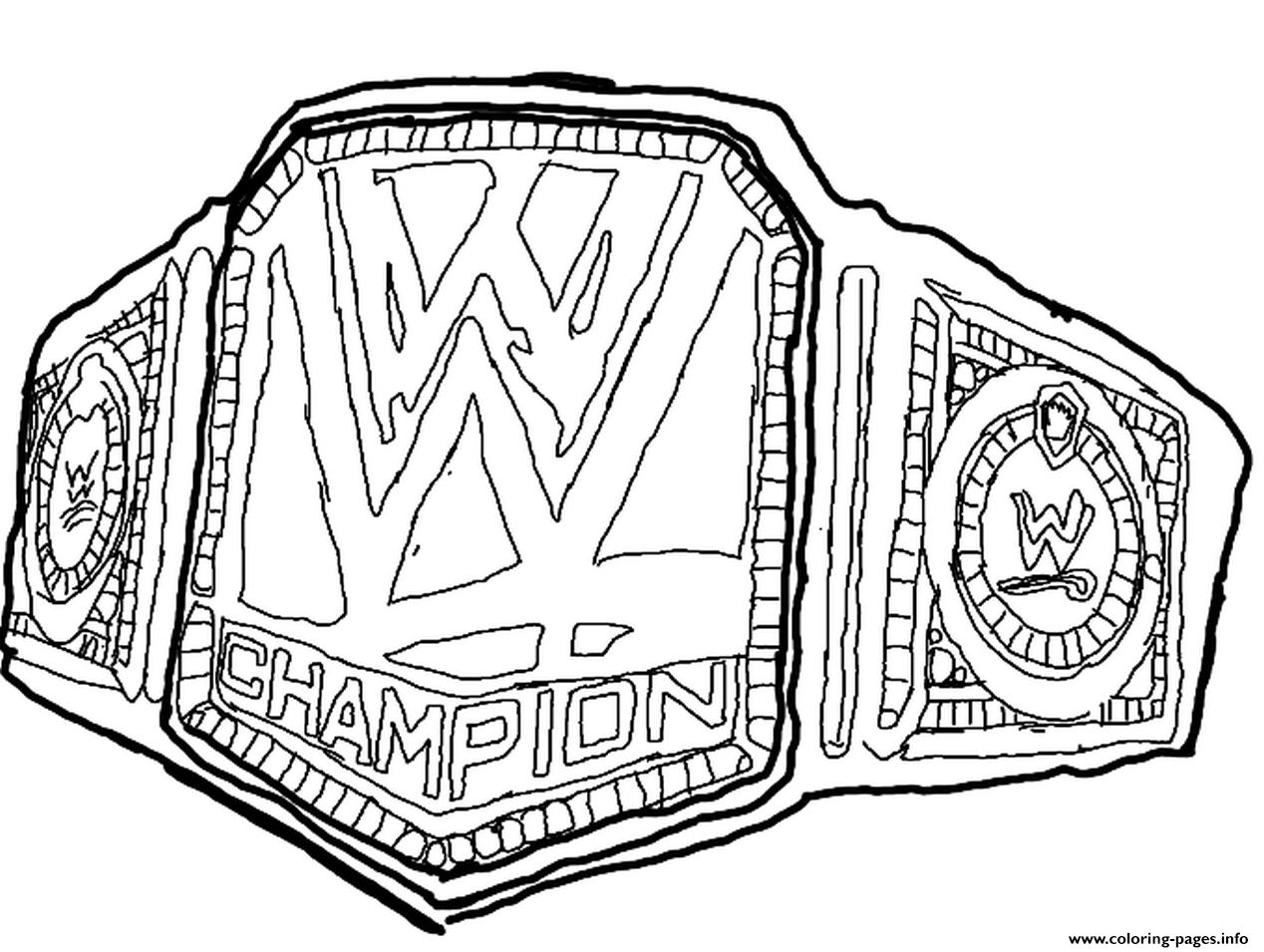 Wwe Belt Coloring Pages Printable
