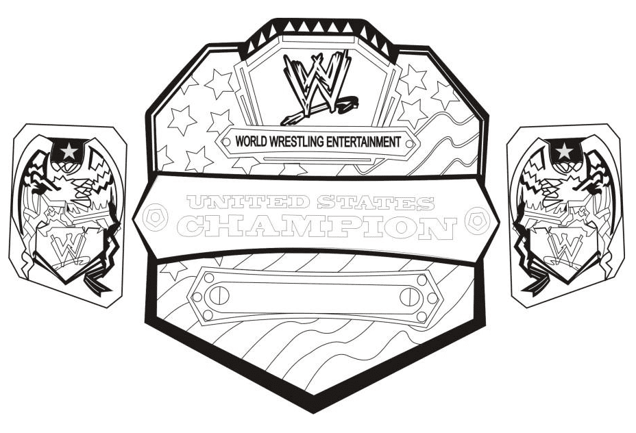 Wwe Championship Belt World Wrestling Coloring Page Free Printable