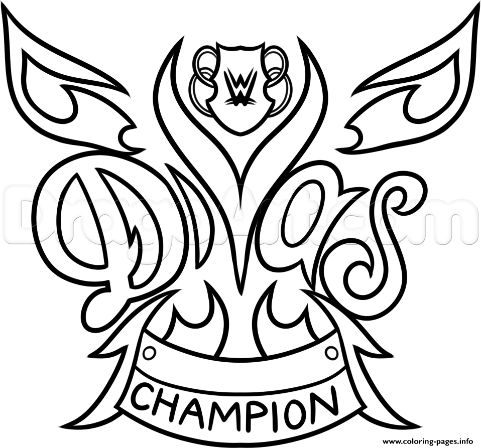 WWE Diva Championship Belt Nikki Bella Wrestling Coloring Pages Printable