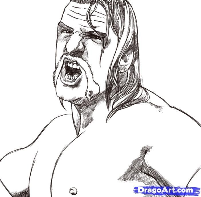 wwe Triple H coloring pages
