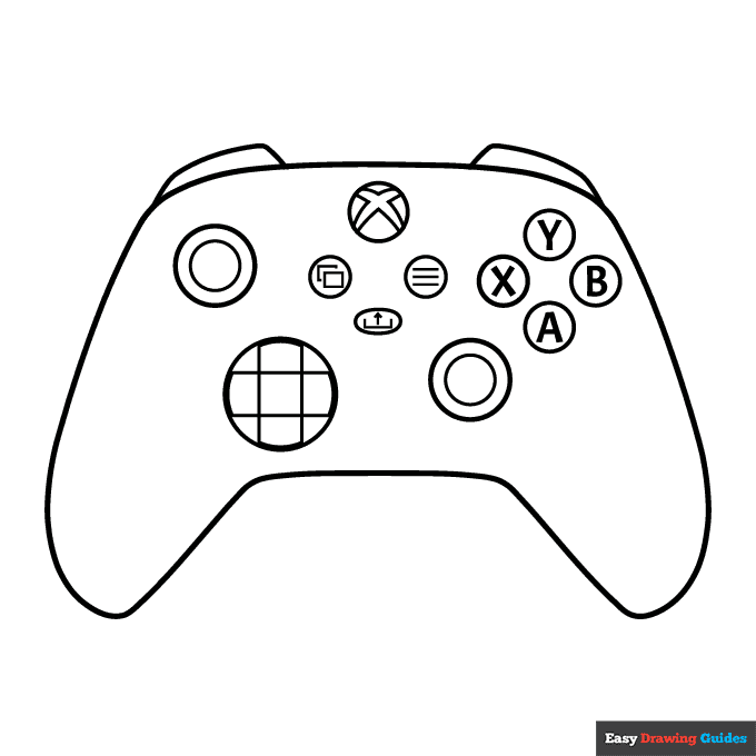 Xbox Controller Coloring Page Easy Drawing Guides