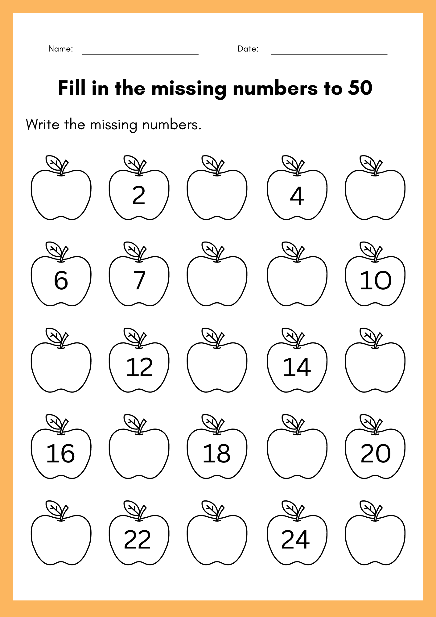 numbers worksheet kindergarten