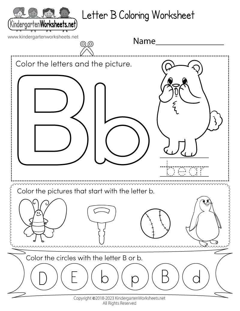 Letter B Coloring Worksheet Free Printable PDF Letter B Coloring Worksheet Free Printable PDF