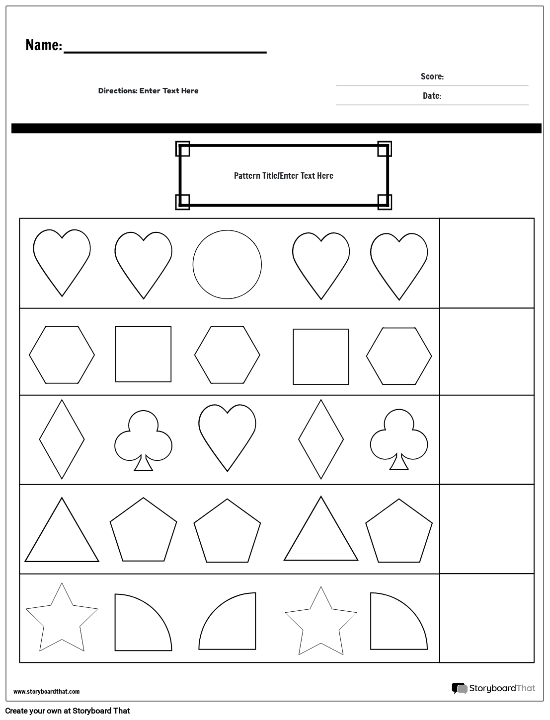 Pattern Worksheets For K 5 Free Printable Templates