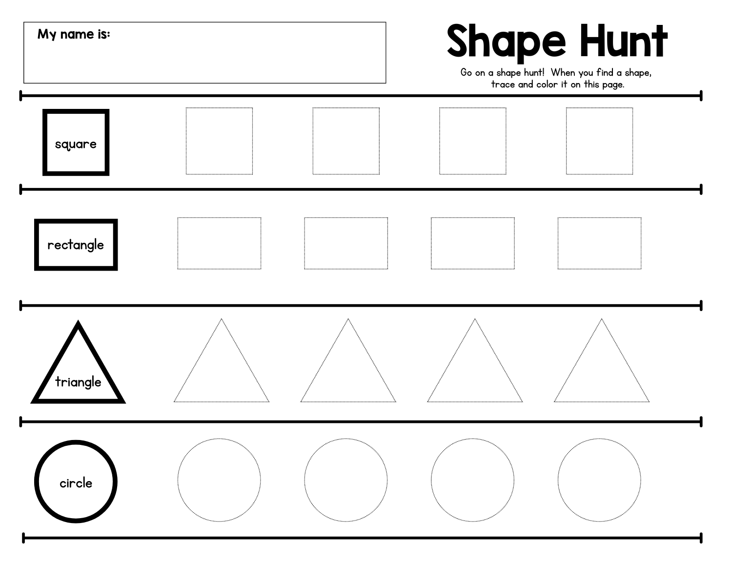 Preschool Shape Hunt Printable Activity A To Z Teacher Stuff Preschool Shape Hunt Printable Activity A To Z Teacher Stuff