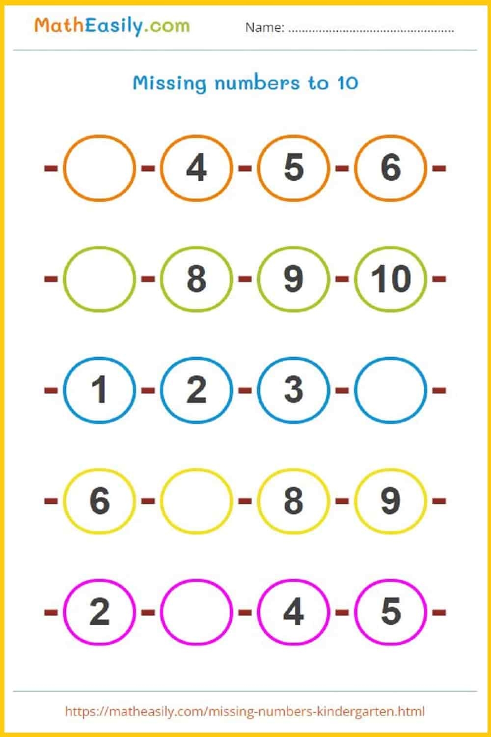 free online kindergarten math worksheets