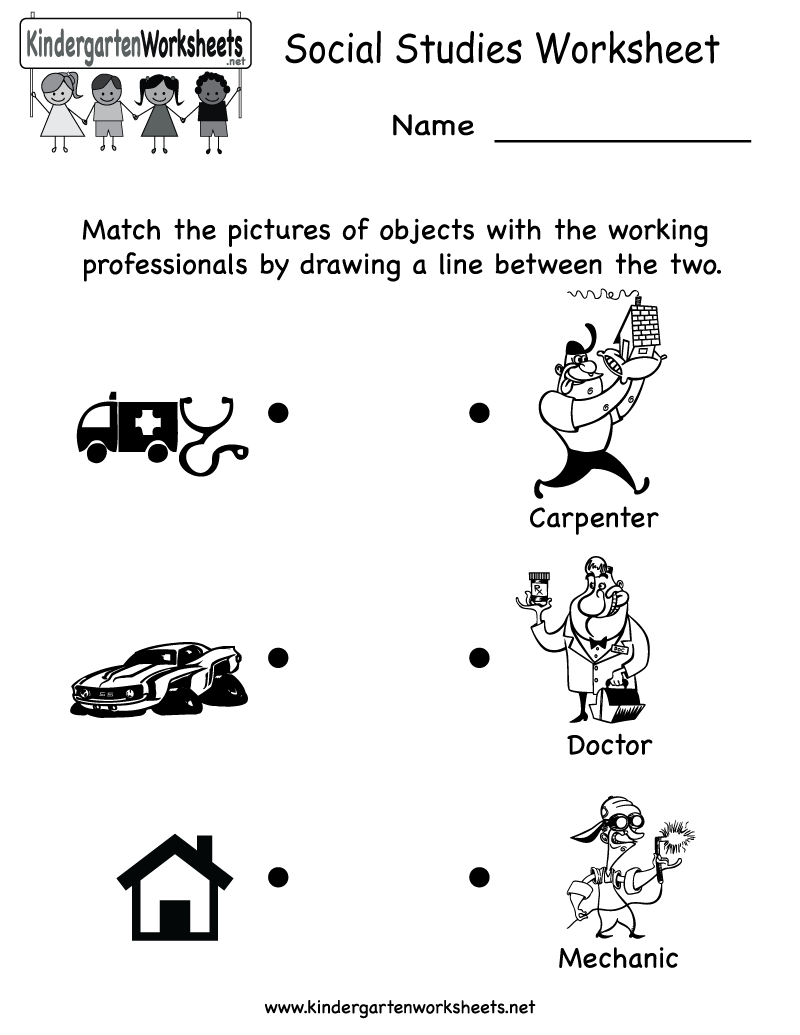 social studies kindergarten worksheets